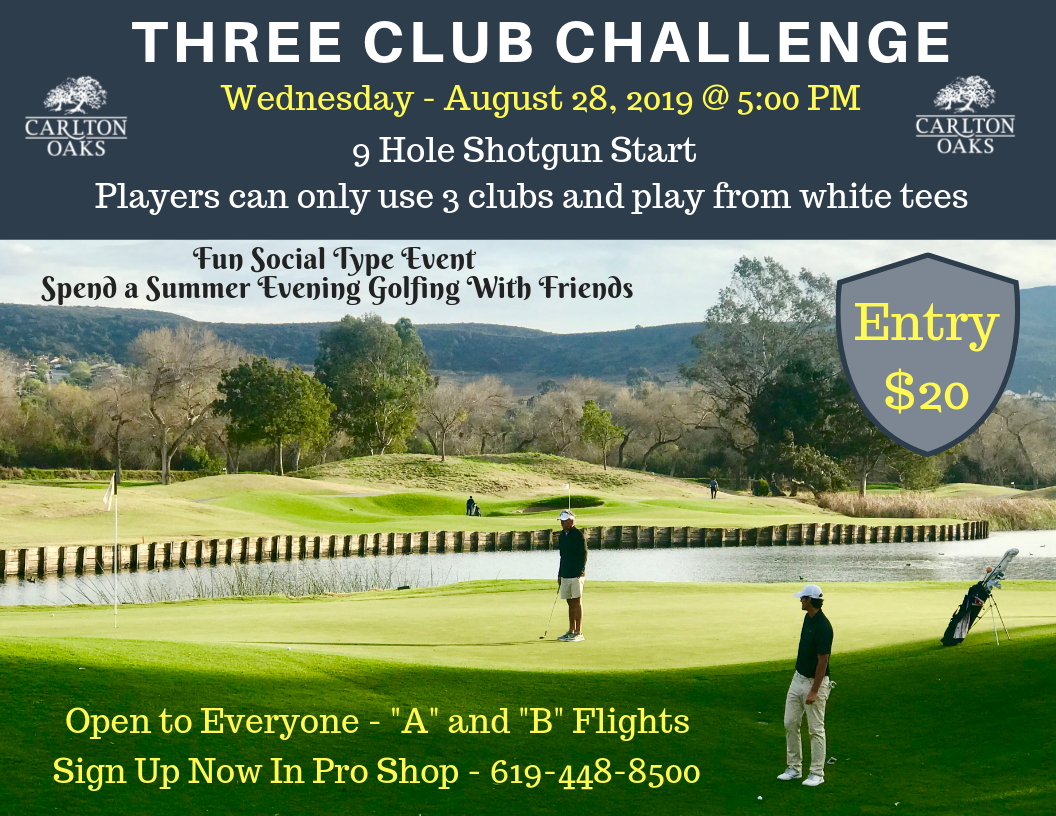 Three Club Challenge - Carlton Oaks Golf Club